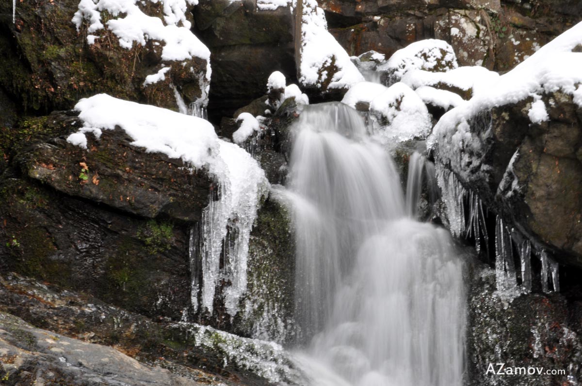 A winter hike to the Boyana waterfall and hut Kamen Del