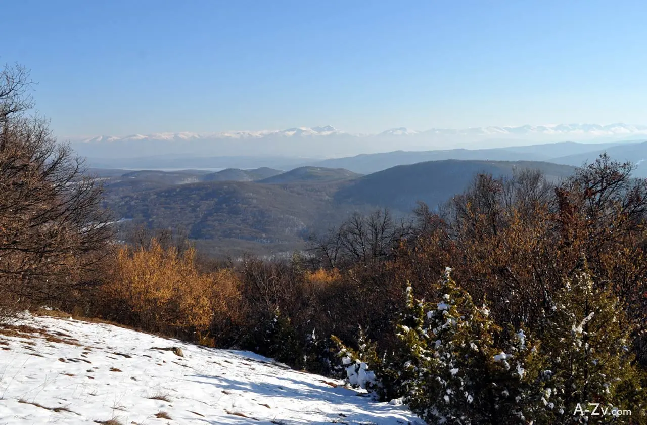 The eco-trail in Lozen mountain to peak Polovrak