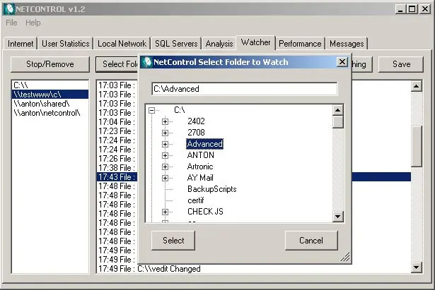 NetControl - network monitoring tool written in C#